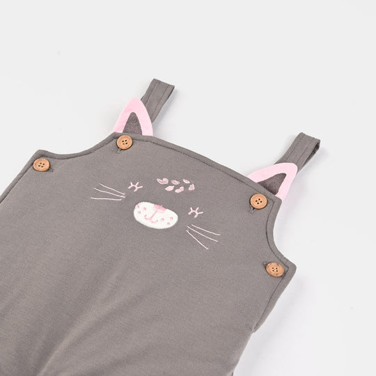 Infant Girls Cotton Interlock Suit-Pink/Grey