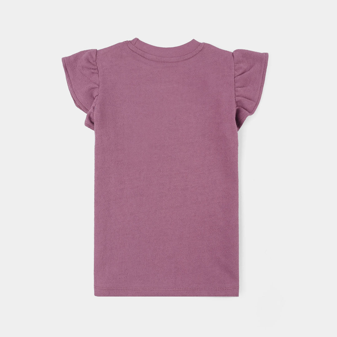 Girls Jersey/Terry T-Shirt (Bloom) - Purple