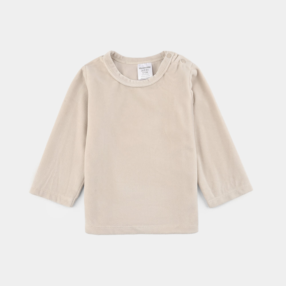 Infant Boys Cotton Interlock Suit-Beige/Brown