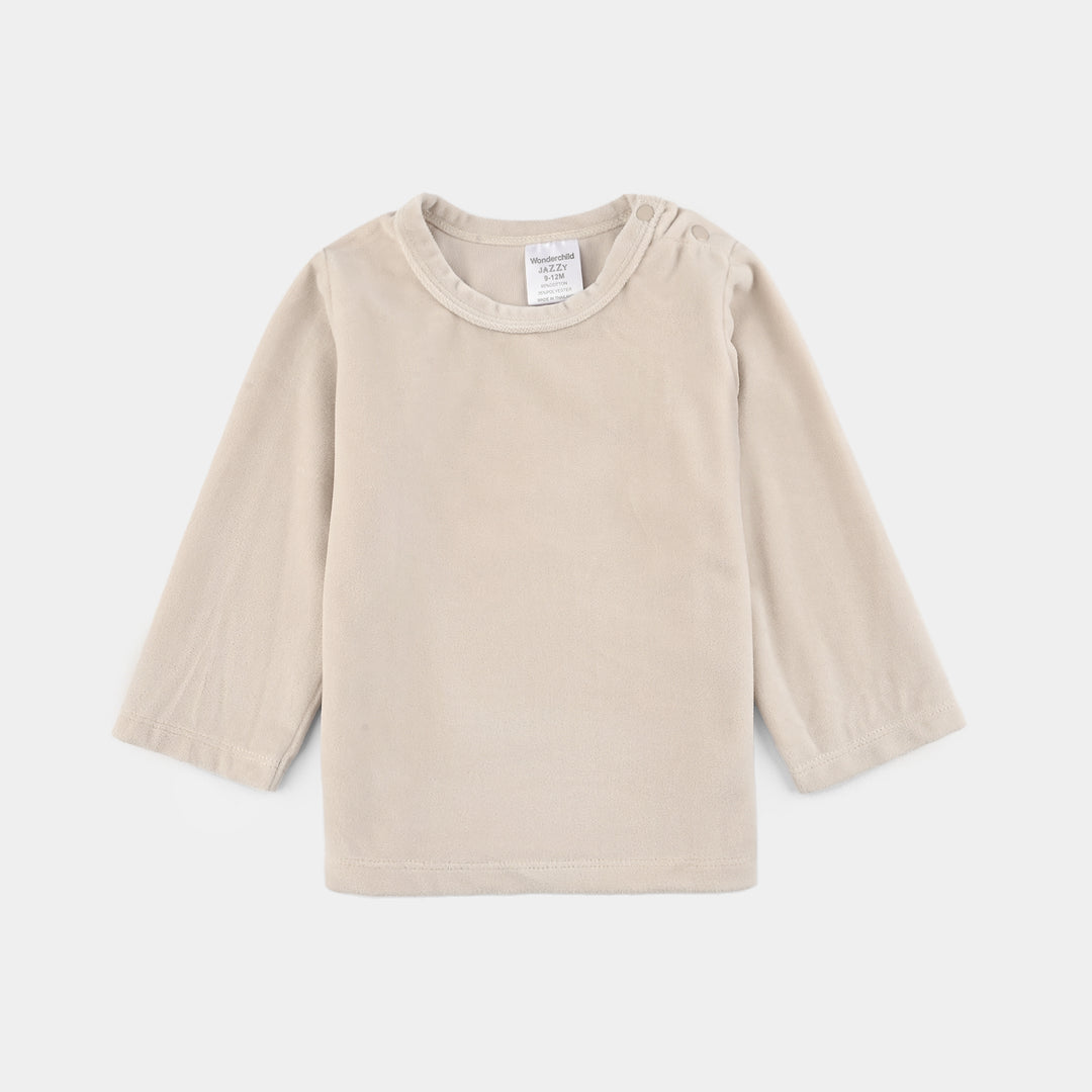 Infant Boys Cotton Interlock Suit-Beige/Brown