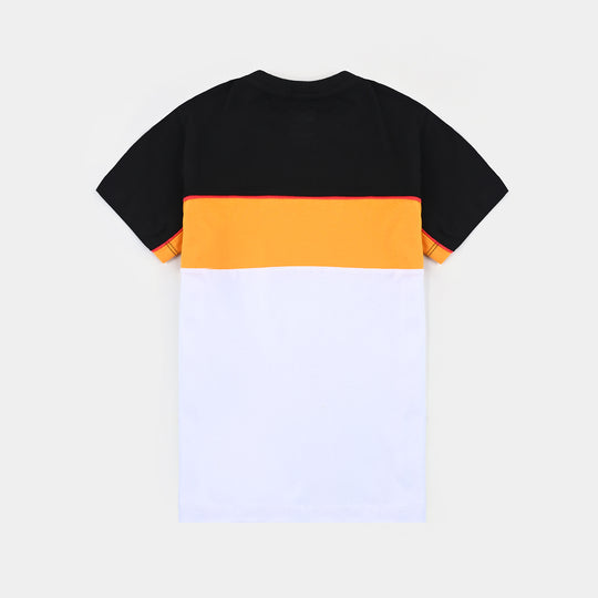 Boys Cotton Jersey T-Shirt H/S New Limits-White/Citrus