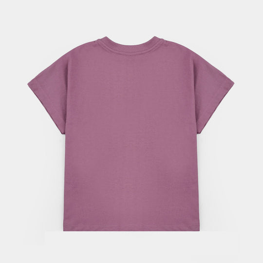 Girls Jersey/Terry T-Shirt (Strawberry) - Purple