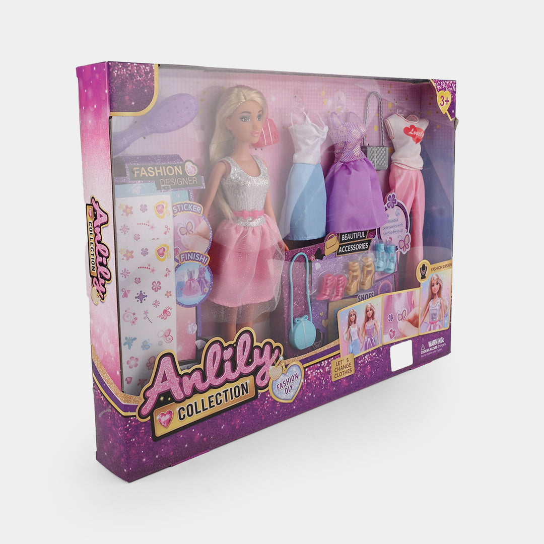 11.5" Lovely Fashion Doll with Accessories Set