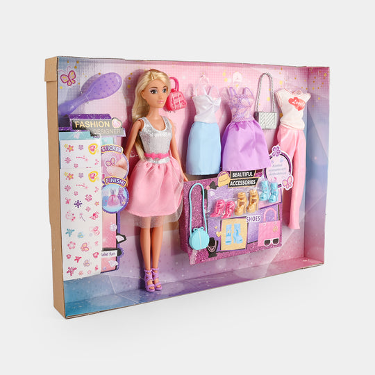 11.5" Lovely Fashion Doll with Accessories Set