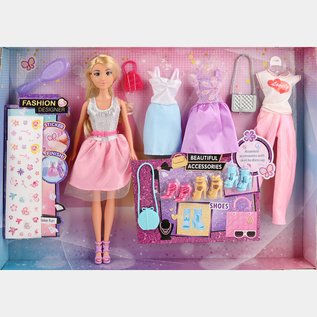 11.5" Lovely Fashion Doll with Accessories Set