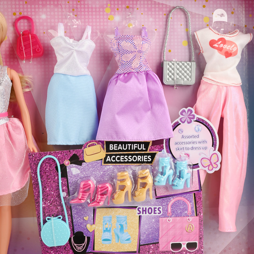 11.5" Lovely Fashion Doll with Accessories Set