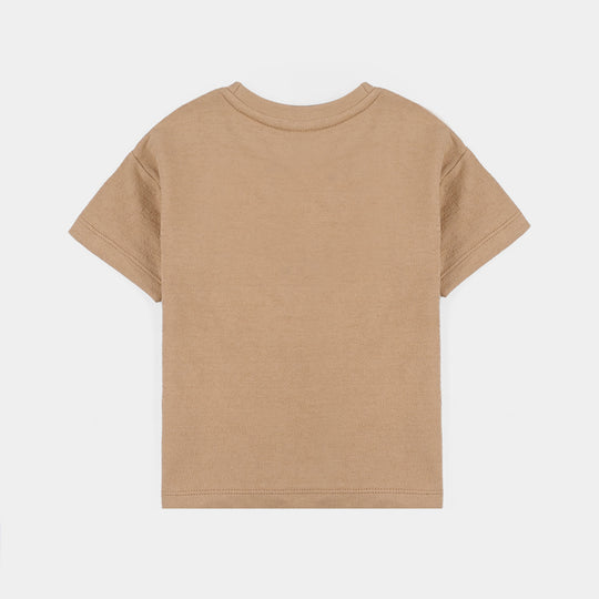 Boys Jersey T-Shirt (Life Is Better) - Brown
