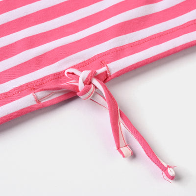 Girls Cotton Jersey T-Shirt Being Delulu -Hot Pink