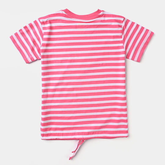 Girls Cotton Jersey T-Shirt Being Delulu -Hot Pink