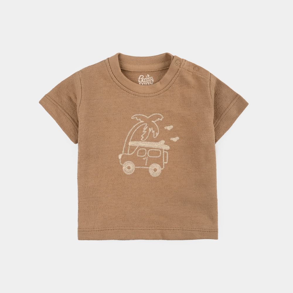 Infant Boys Salt & PepperT-Shirt (Palm Tree) - Brown