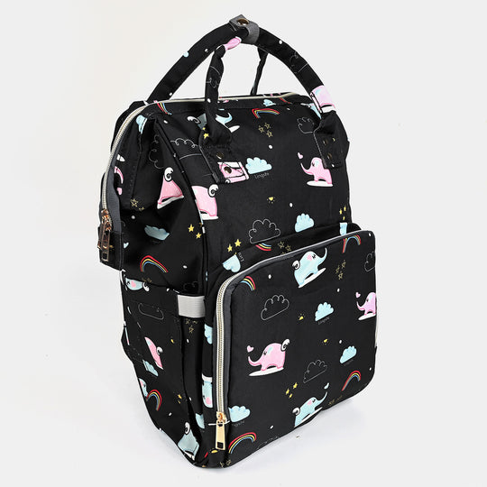 Baby Care Mother Backpack Elephant | BLACK