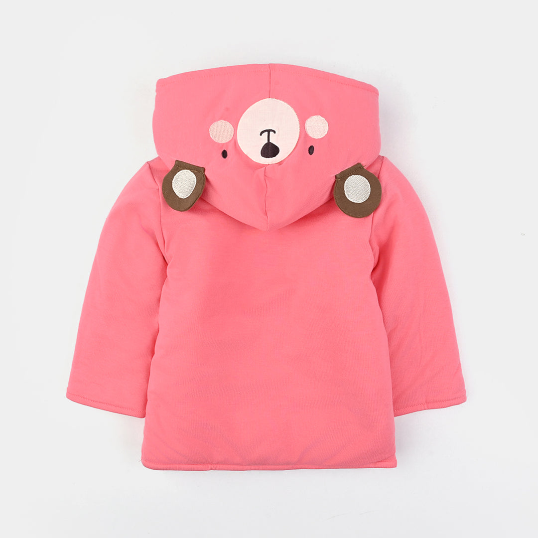 Infant Girls Cotton Interlock Suit-Beige/Pink
