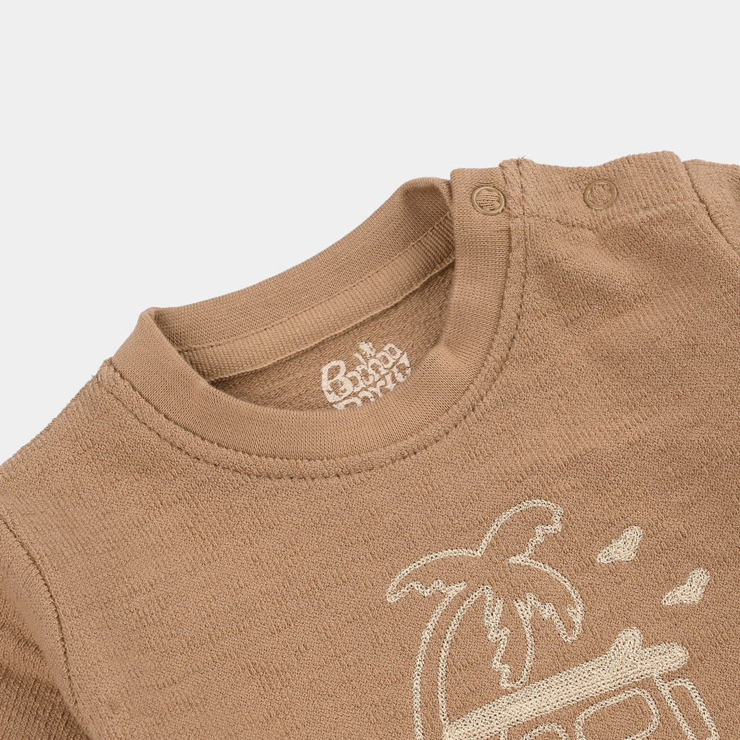 Infant Boys Jersey T-Shirt (Palm Tree) - Brown