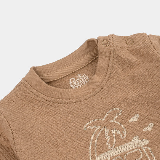 Infant Boys Jersey T-Shirt (Palm Tree) - Brown