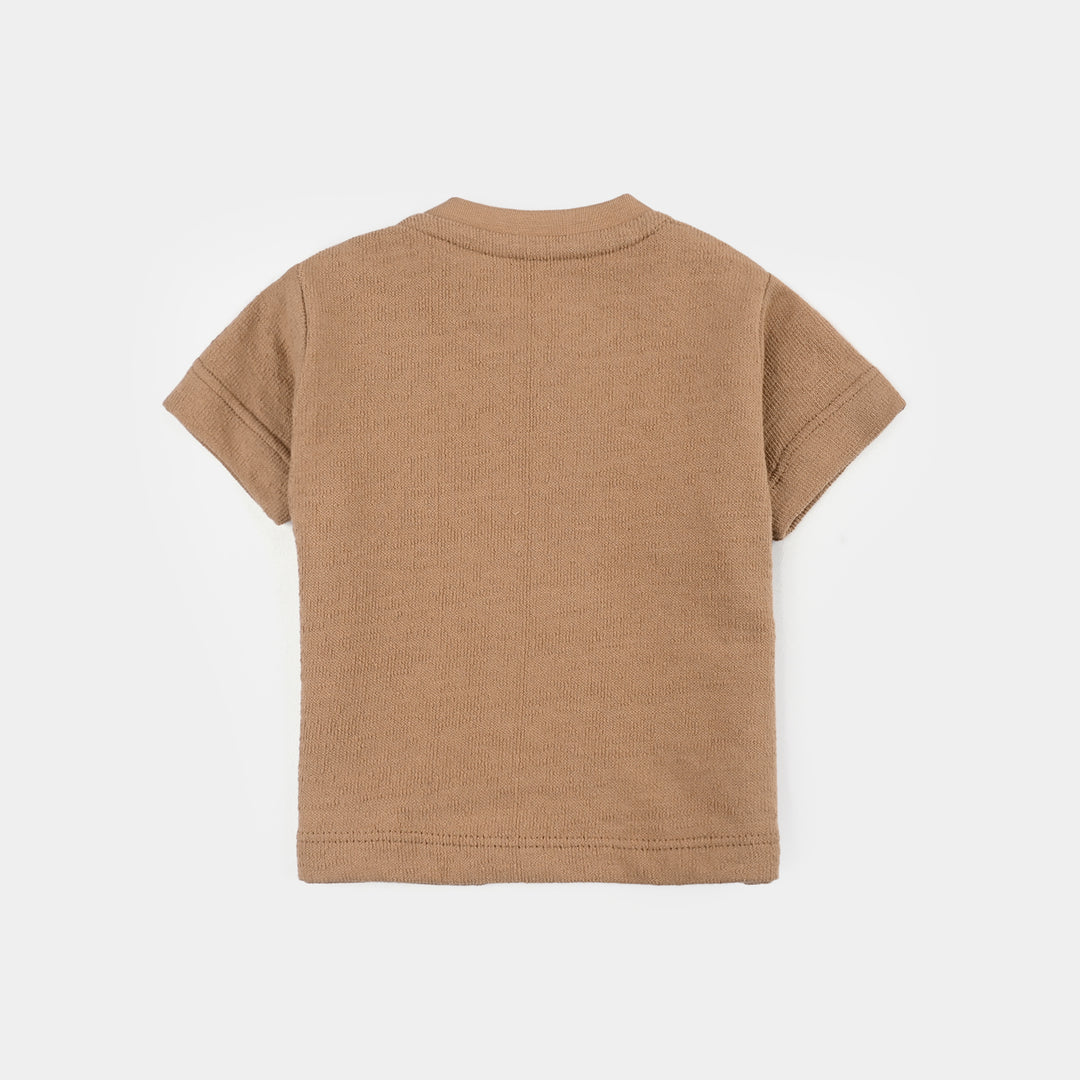 Infant Boys Jersey T-Shirt (Palm Tree) - Brown