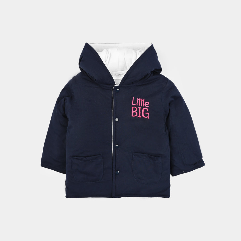 Infant Girls Cotton Interlock Suit-Navy/White