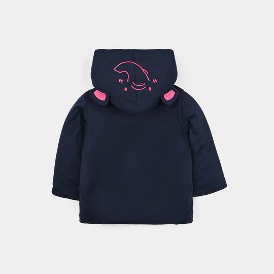 Infant Girls Cotton Interlock Suit-Navy/White