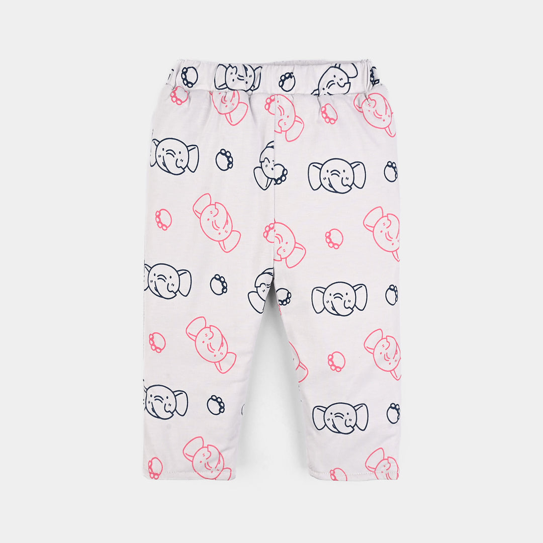 Infant Girls Cotton Interlock Suit-Navy/White