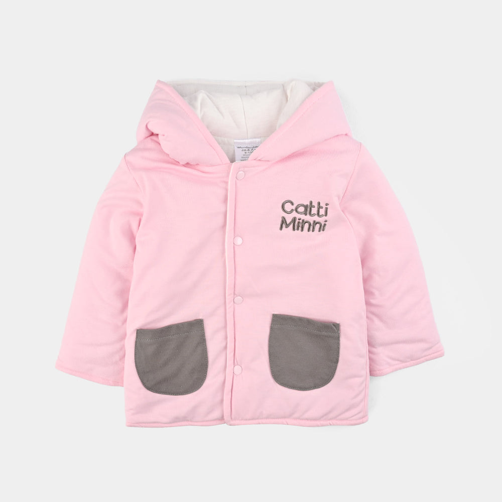 Infant Girls Cotton Interlock Suit-Light Pink