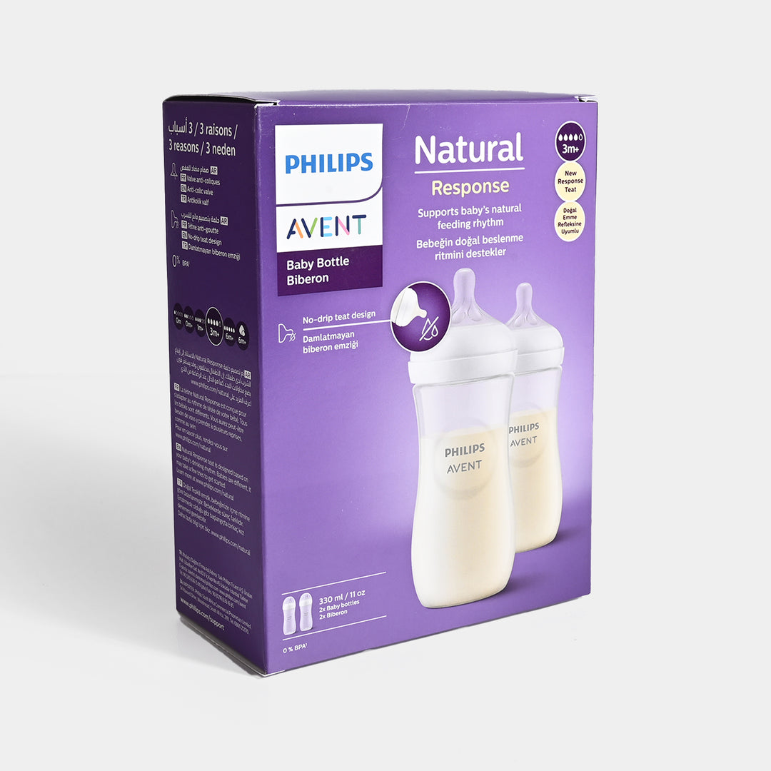 Pack of 2 Avent Feeder Natural Bottle 330Ml
