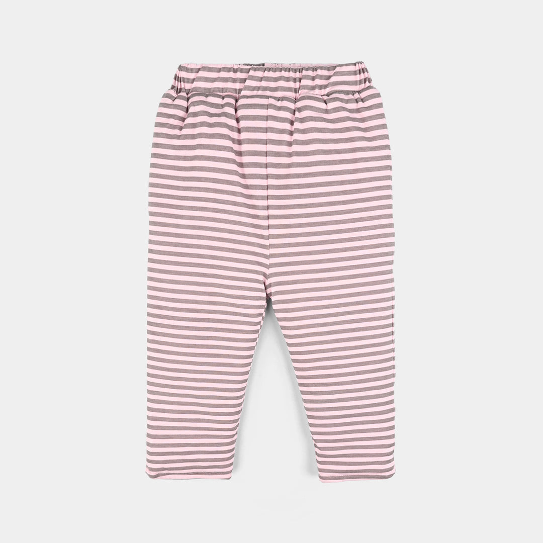Infant Girls Cotton Interlock Suit-Light Pink