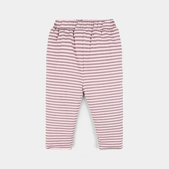 Infant Girls Cotton Interlock Suit-Light Pink