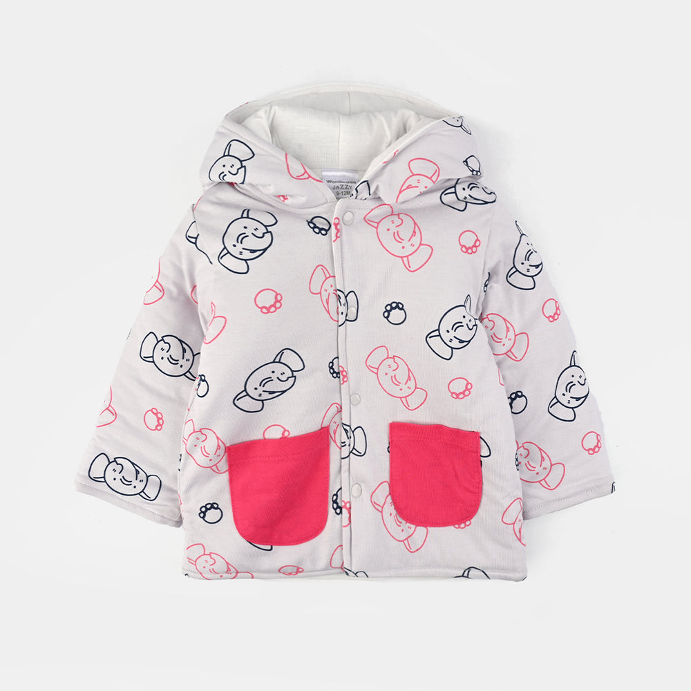 Infant Girls Cotton Interlock Suit-White/Pink