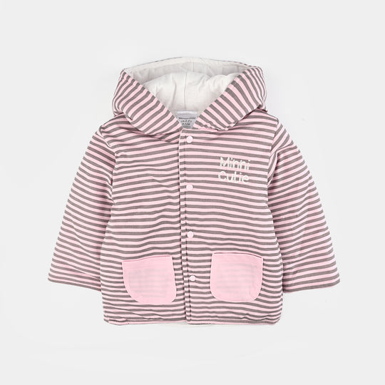 Infant Girls Cotton Interlock Suit-Pink/Grey