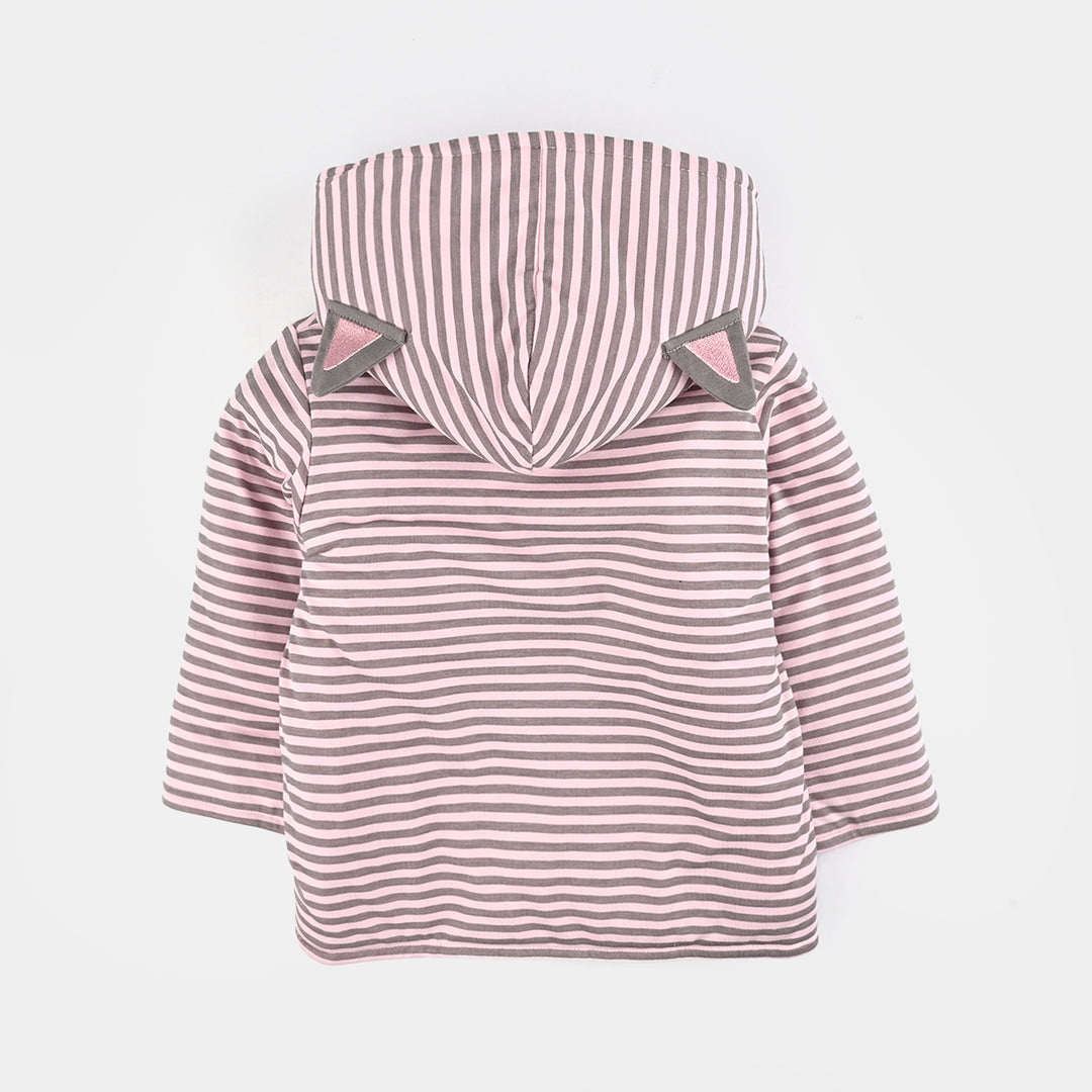 Infant Girls Cotton Interlock Suit-Pink/Grey