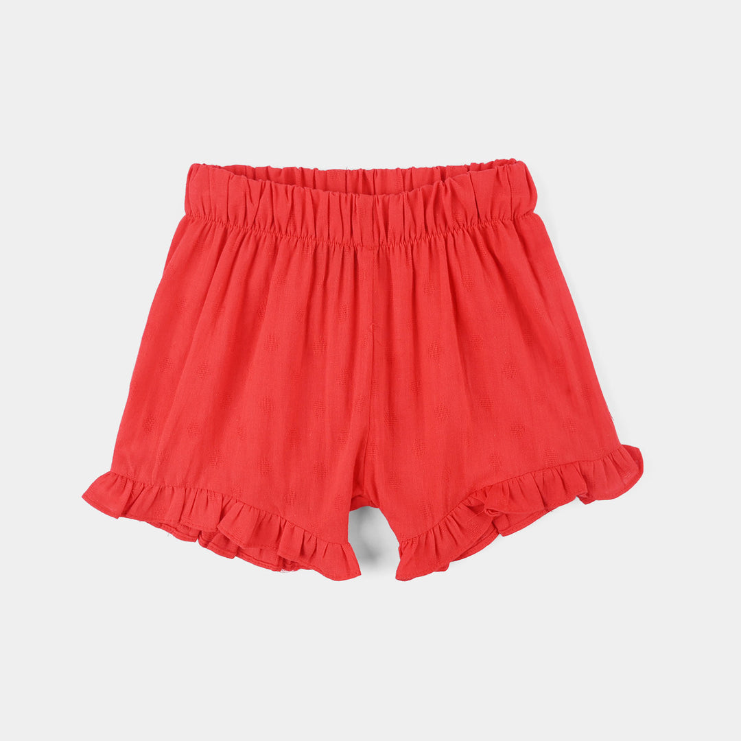 Infant Girls Cotton Jacquard 2-Piece Suit (Rose Glow) - Red
