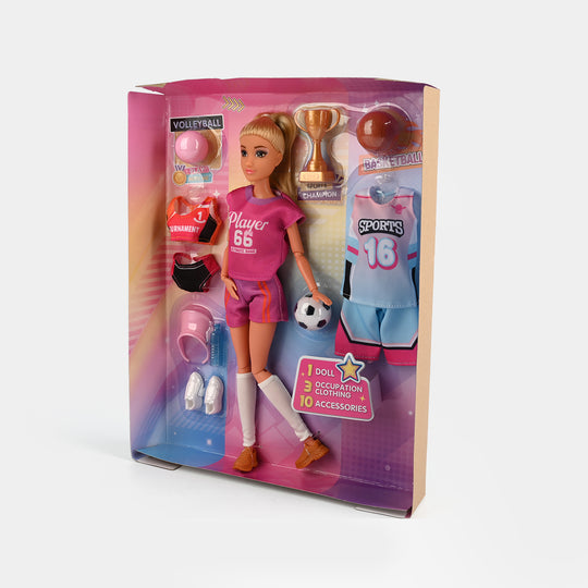 11.5" Lovely Fashion Doll with Accessories Set