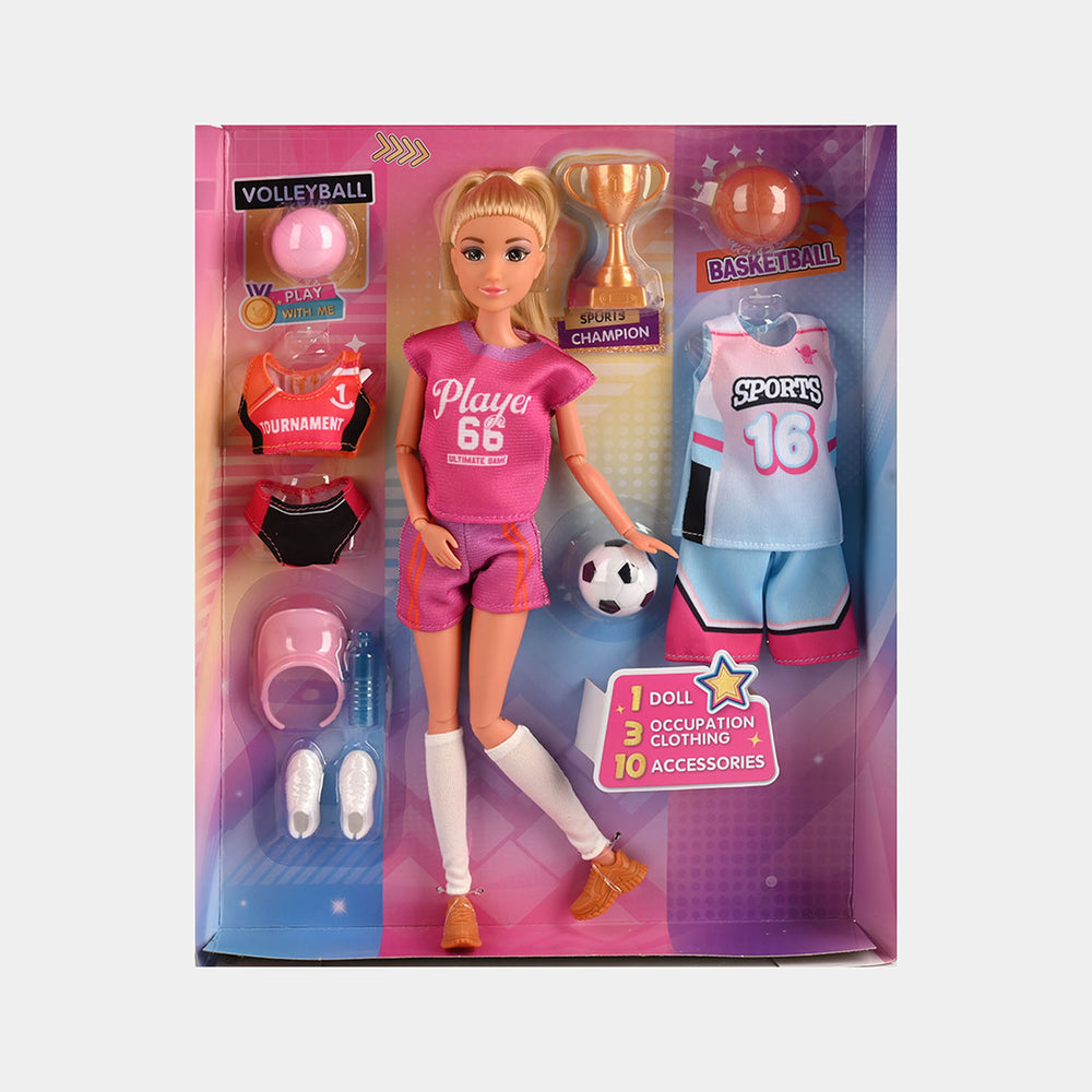 11.5" Lovely Fashion Doll with Accessories Set