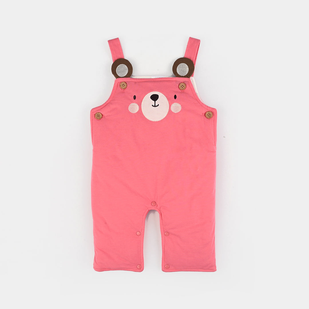 Infant Girls Cotton Interlock Suit-Pink/Beige