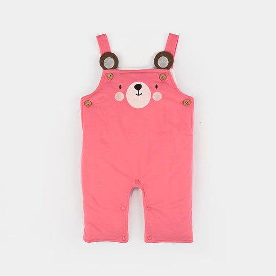 Infant Girls Cotton Interlock Suit-Pink/Beige