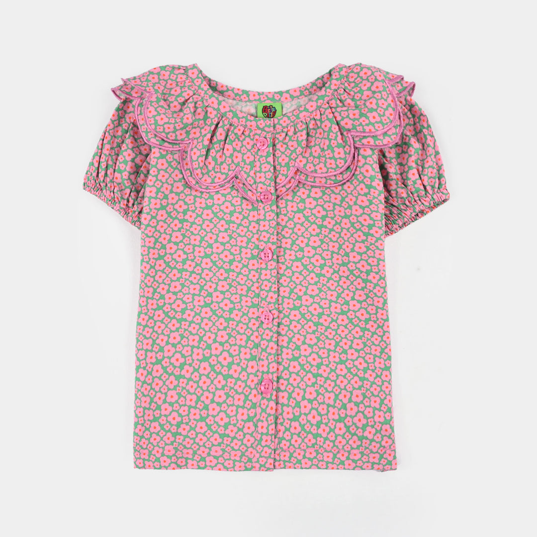 Infant Girls Cotton 2-Piece Suit (Mint Pop) - Pink