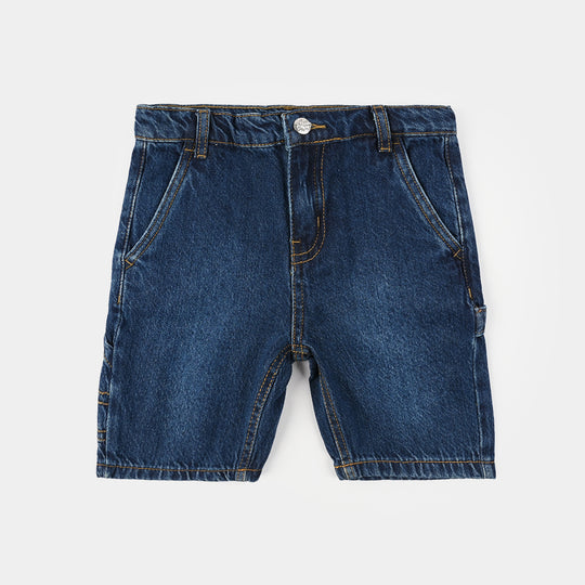 Boys Denim Stretch Shorts (Trail) - Mid Blue