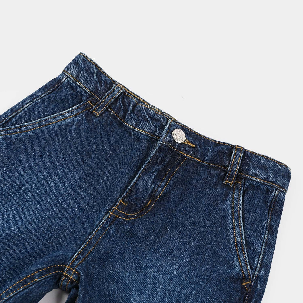 Boys Denim Stretch Shorts (Trail) - Mid Blue