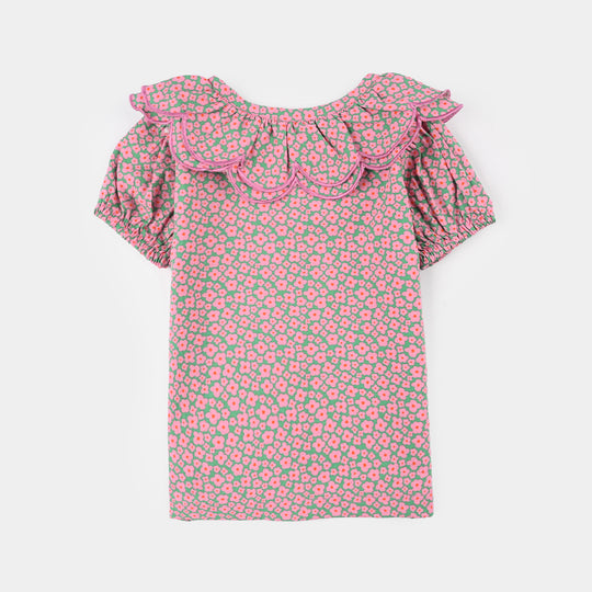 Infant Girls Cotton 2-Piece Suit (Mint Pop) - Pink