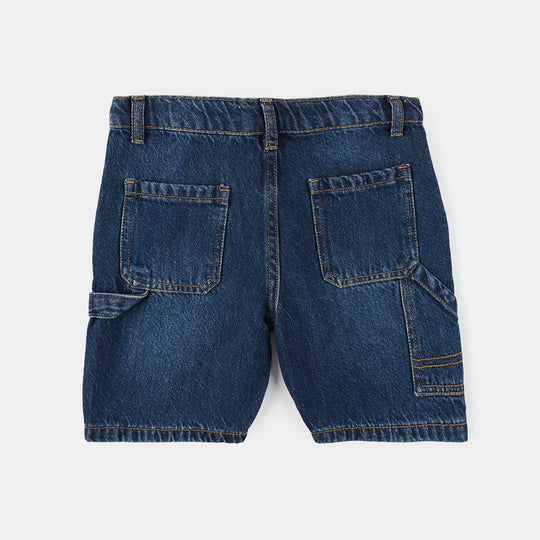 Boys Denim Stretch Shorts (Trail) - Mid Blue