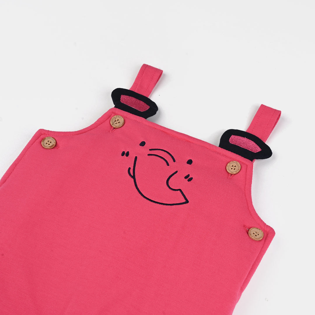 Infant Girls Cotton Interlock Suit-Pink/Grey