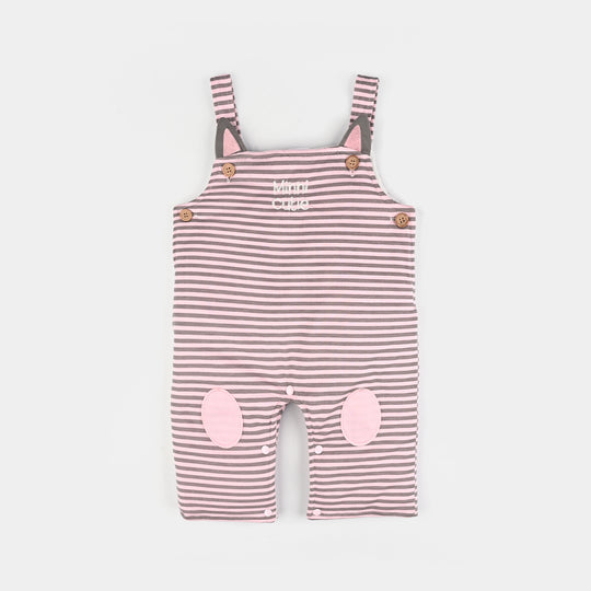 Infant Girls Cotton Interlock Suit-Pink Stripe