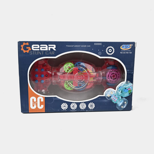 Transparent Agent Gear car Battery Operated Kids Toy Car with 3D Light