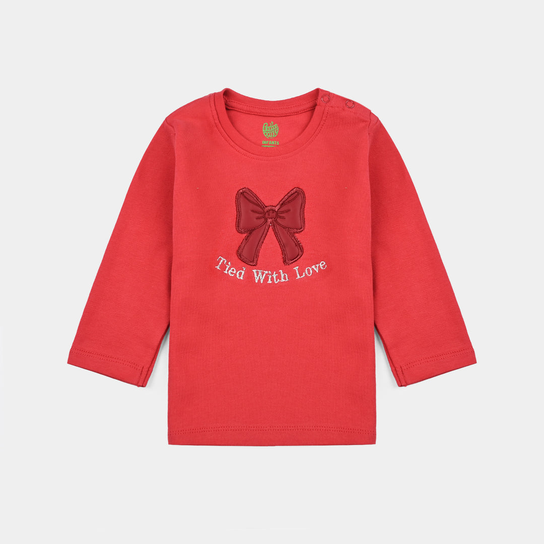 Infant Girls Cotton Interlock Suit THE BOW WORLD - Red