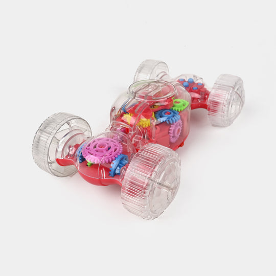 Transparent Agent Gear car Battery Operated Kids Toy Car with 3D Light