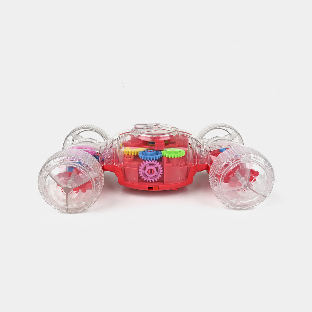 Transparent Agent Gear car Battery Operated Kids Toy Car with 3D Light