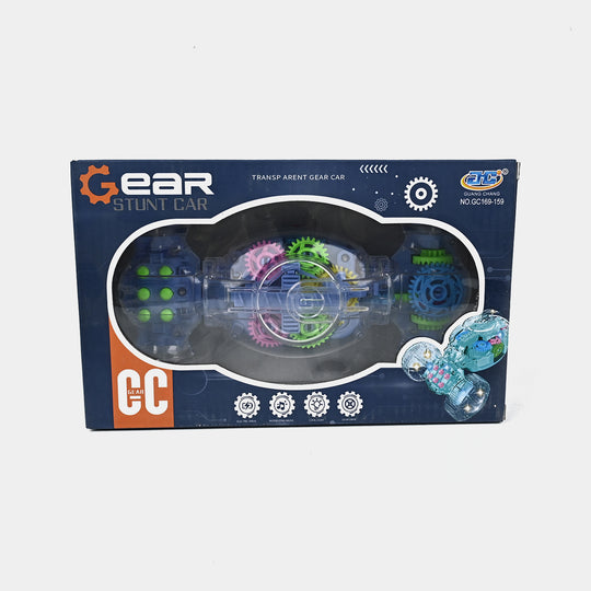 Transparent Agent Gear car Battery Operated Kids Toy Car with 3D Light