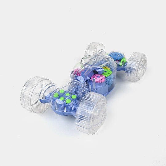 Transparent Agent Gear car Battery Operated Kids Toy Car with 3D Light