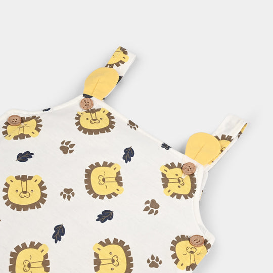 Infant Boys Cotton Interlock Suit-White Navy