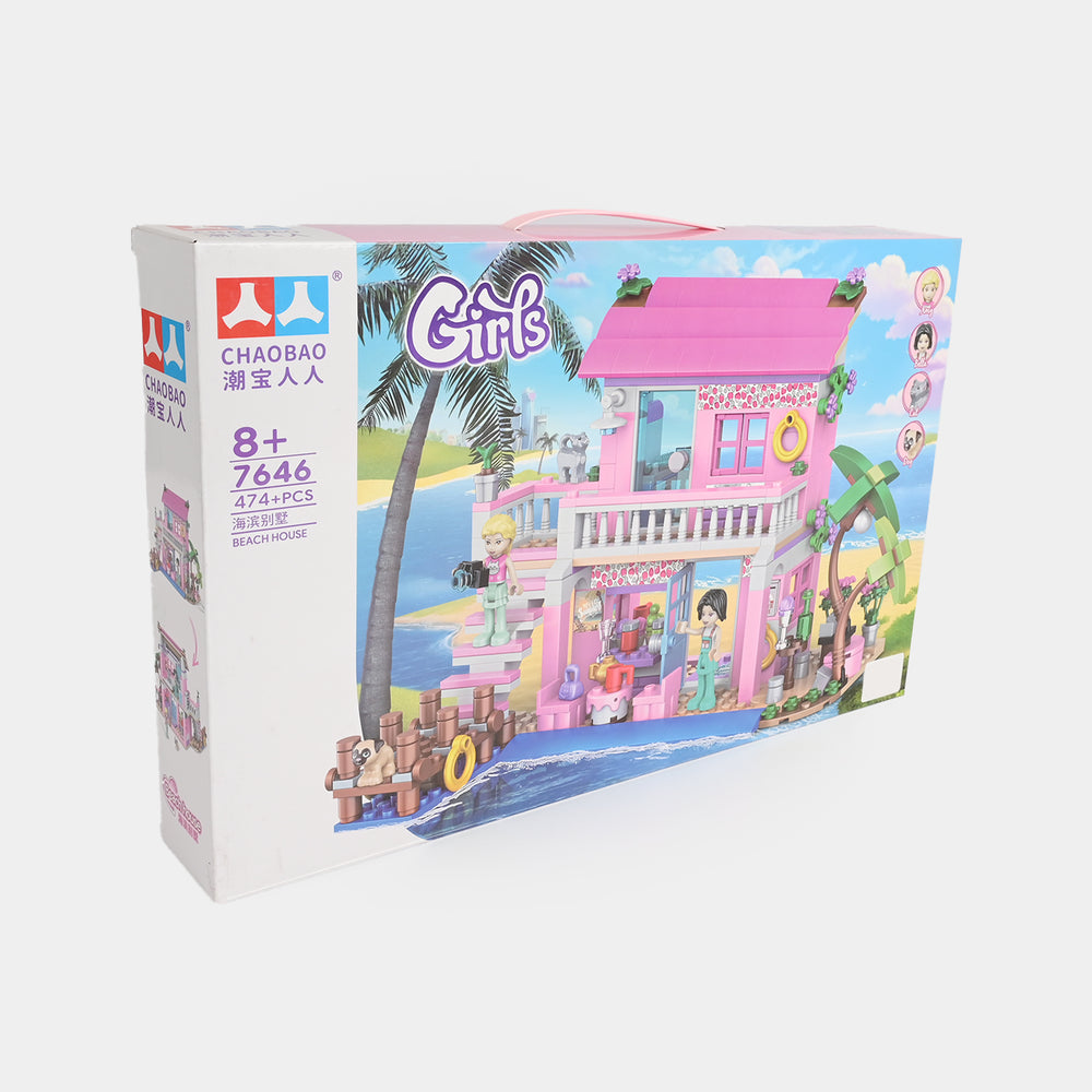 Girls Beach Villa Building Blocks Set