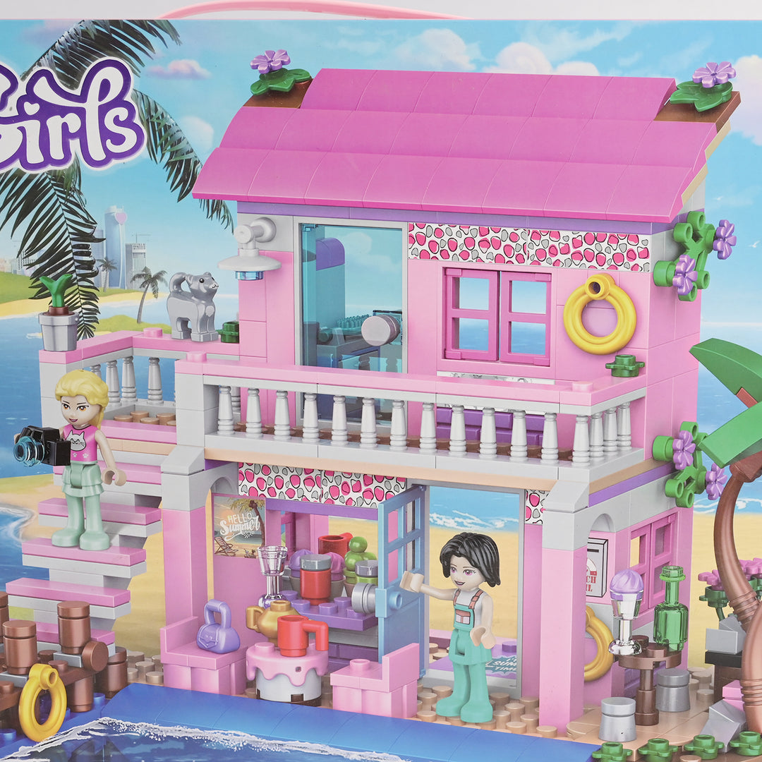 Girls Beach Villa Building Blocks Set